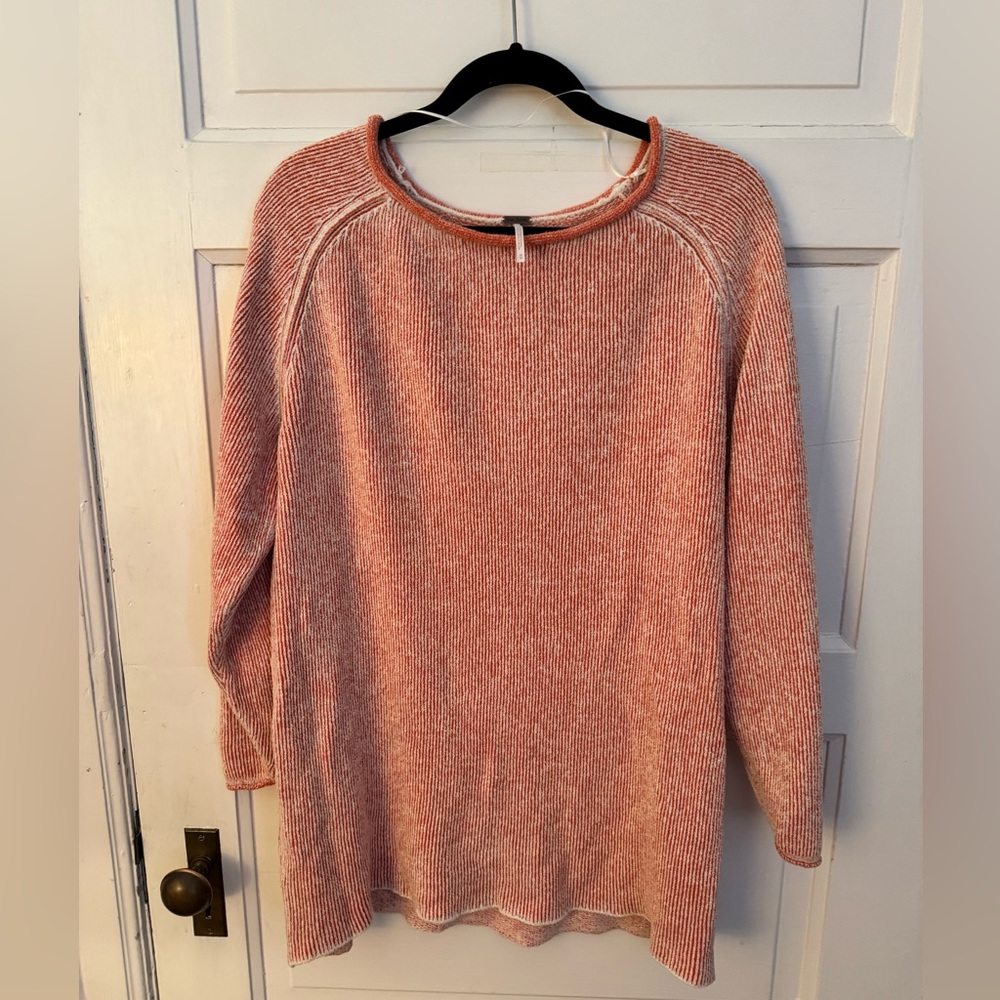 Free People Peach Knit Crew Neck Sweater